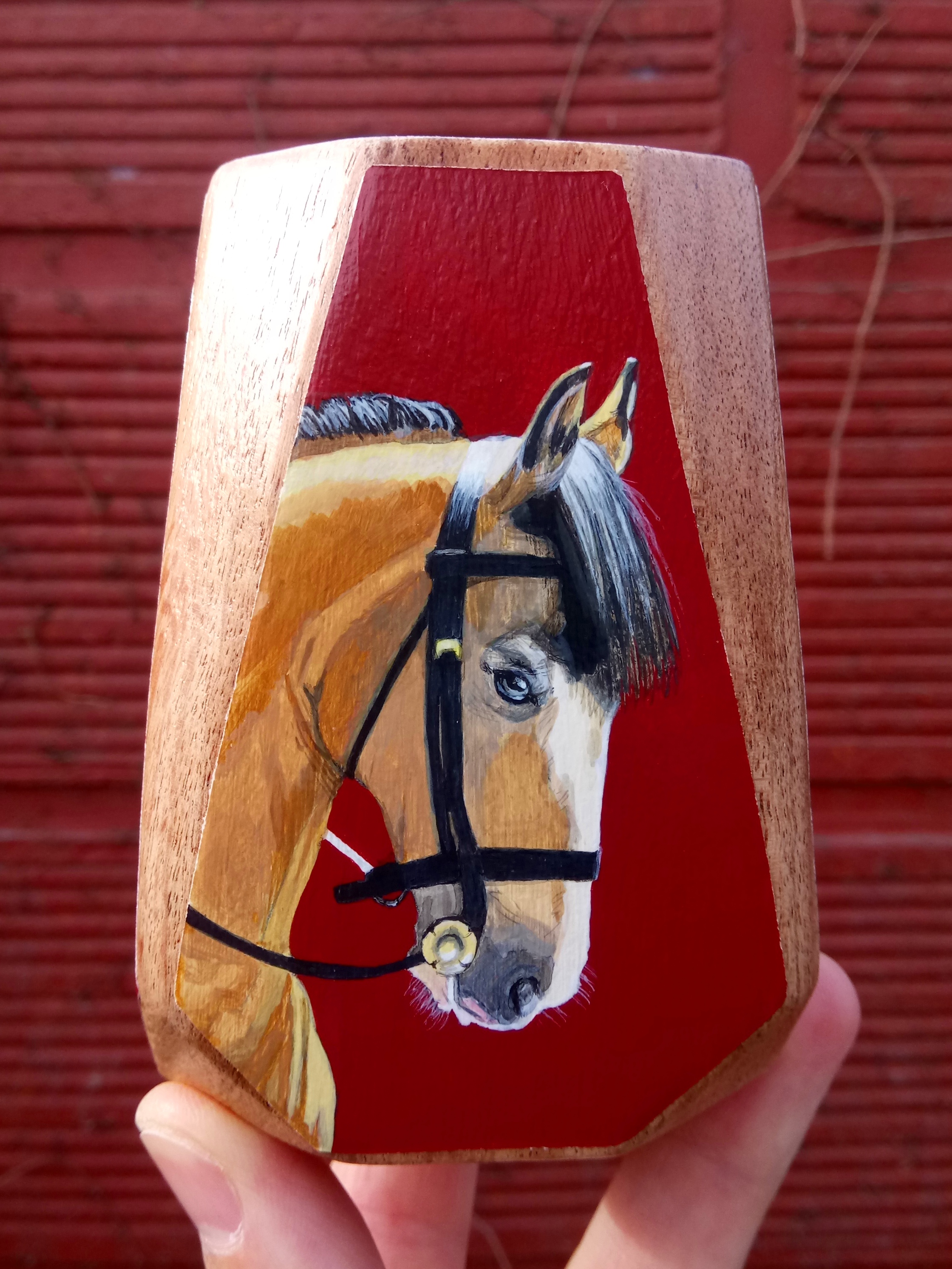 Imagen de Mate Retrato caballo rubio rojo